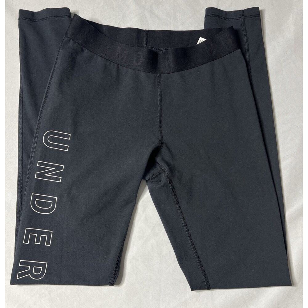 Under Armour Leggings Size S Black Spellout Workout Active Athleisure Yoga‎ Pant